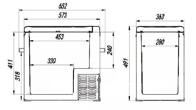 Компрессорный автохолодильник ALPICOOL A50 (50 л.) 12-24-220В