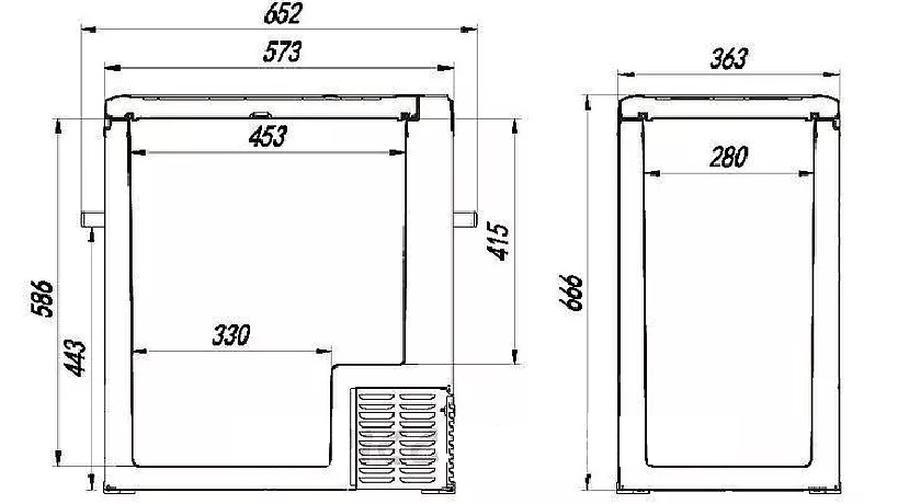 Компрессорный автохолодильник ALPICOOL A75 (75 л.) 12-24-220В