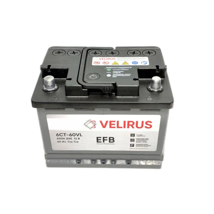 Аккумулятор автомобильный АКОМ 6СТ-60 VELIRUS+EFB EN600