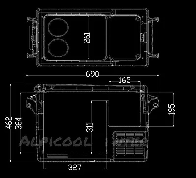 Компрессорный автохолодильник ALPICOOL CF45 (45 л.) 12-24-220В