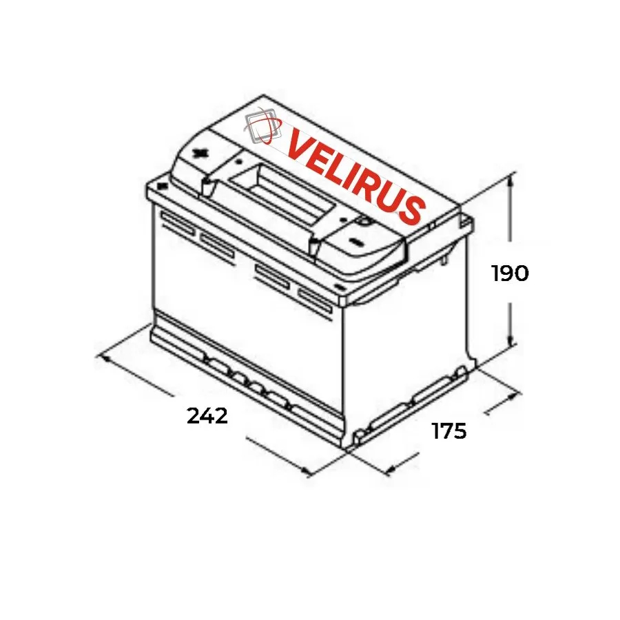 Аккумулятор автомобильный АКОМ 6СТ-62 VELIRUS EN 560