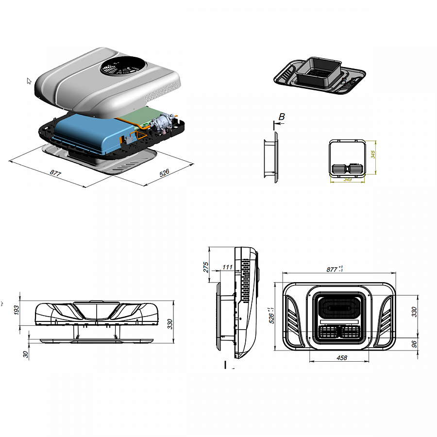 Автокондиционер электрический МОНОБЛОК AXI-3000 24В