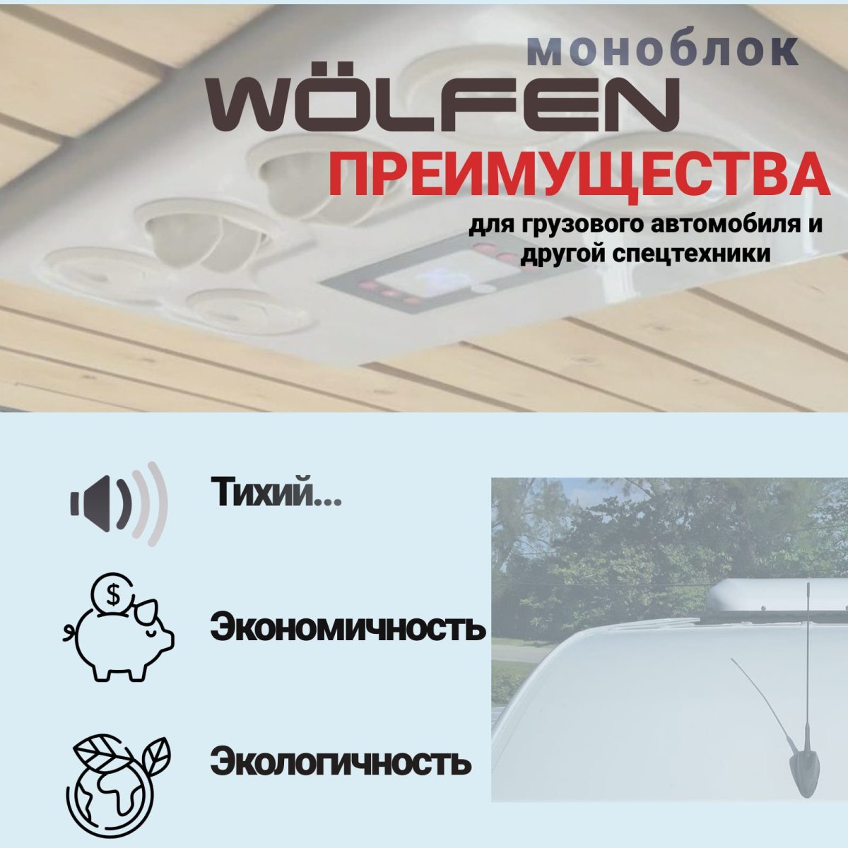 Автокондиционер МОНОБЛОК WÖLFen 12В